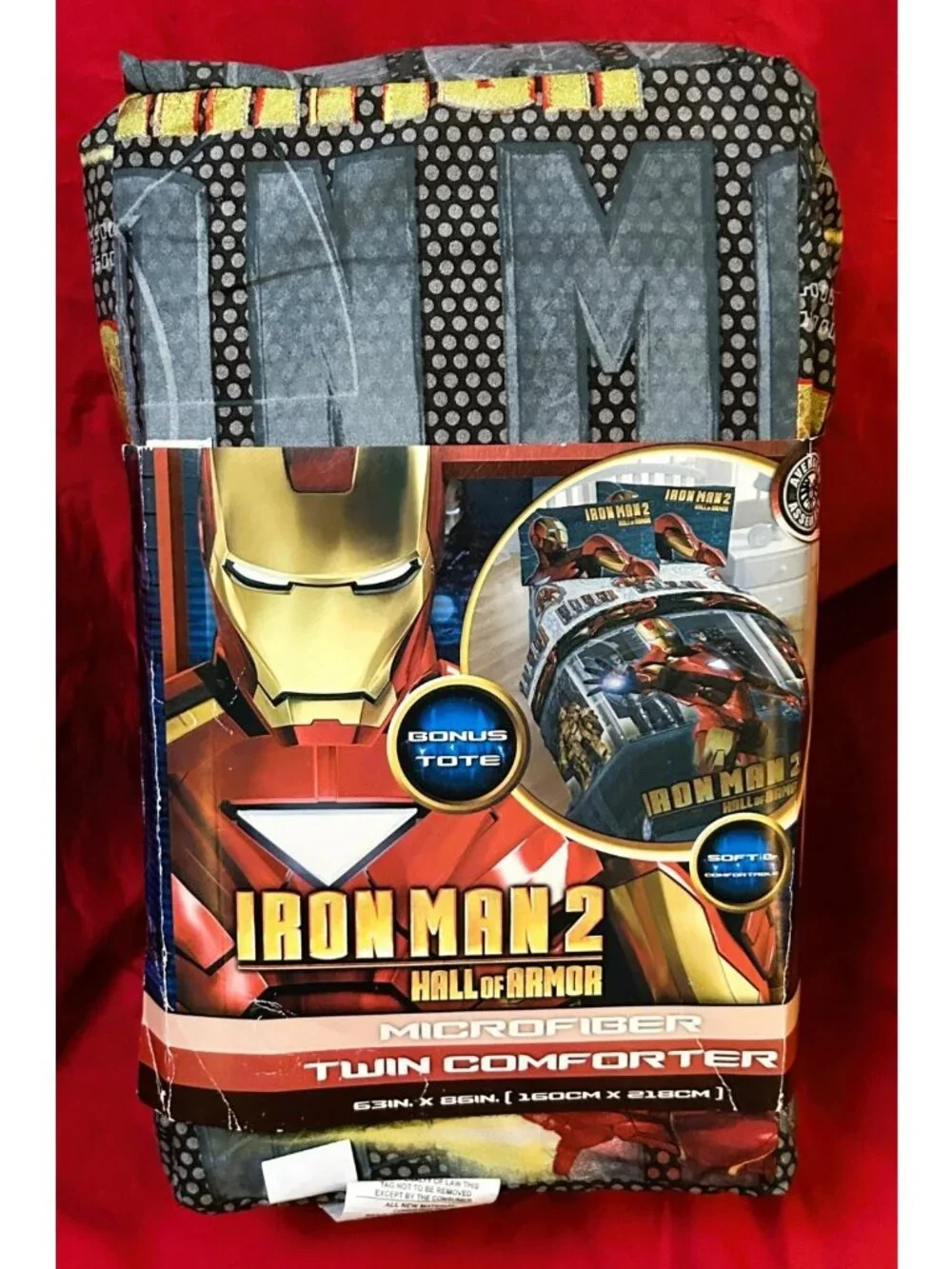 NEW~vtg TWIN size Comforter+Sheet Set~Marvel's Iron Man Superhero Avengers~4pc